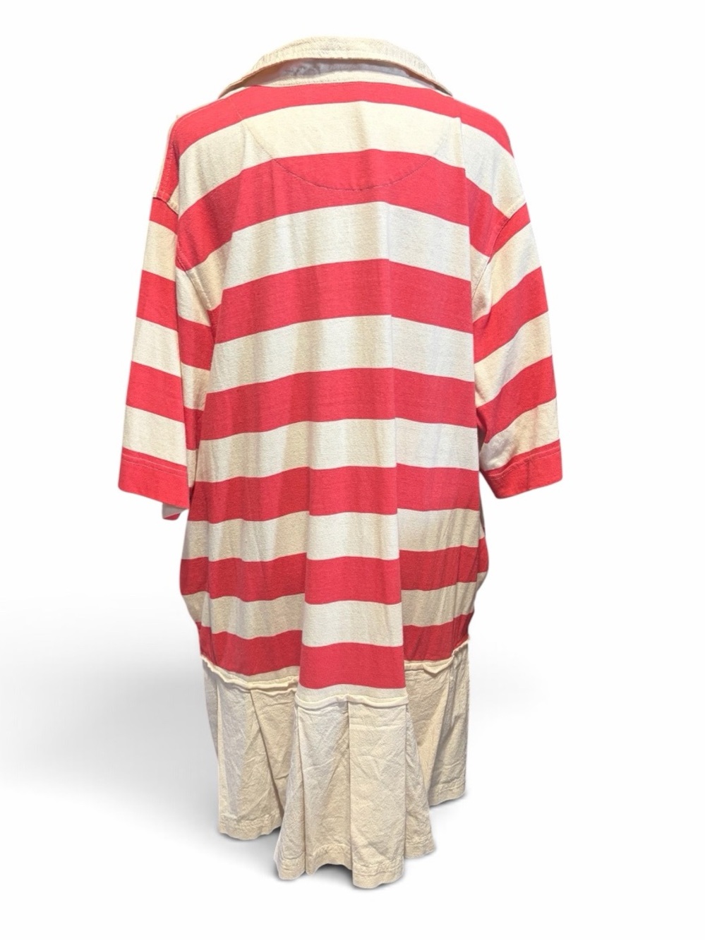 Free People Lucas Mini Dress in a sporty rugby-design Coral, Cream, pleated - Picture 3 of 8